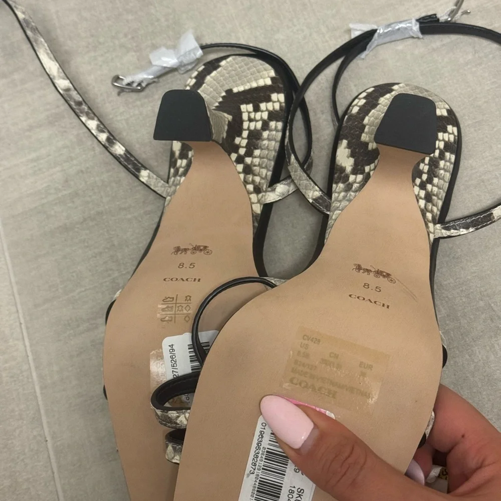 Coach Black and Snake Print Heels - Picture 3 of 4